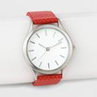 Women's Laser Cut Strap Watch - Xhilaration Orange, Orange/silver