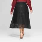 Women's Plus Size Full Lace Maxi Skirt - Who What Wear Black