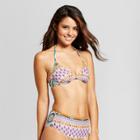 Women's Underwire Triangle Bikini Top - Xhilaration Blue Chevron Print