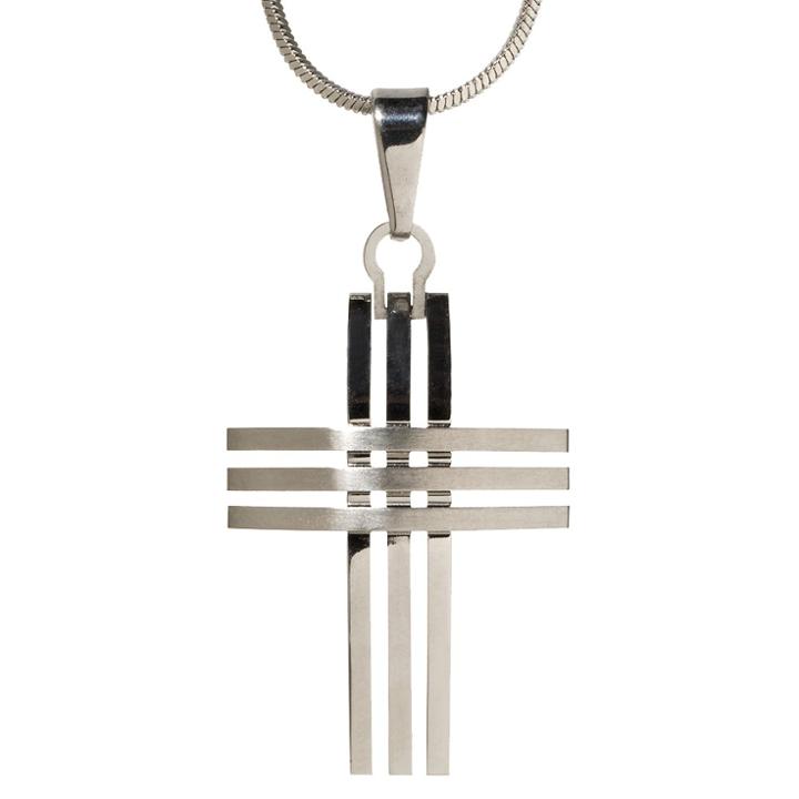 Distributed By Target Men's Triple-row Cross Pendant Necklace,