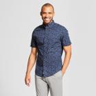 Men's Floral Print Slim Fit Short Sleeve Button-down Shirt - Goodfellow & Co True Navy