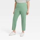 Women's Plus Size High-rise Slim Fit Ankle Pants - A New Day Green