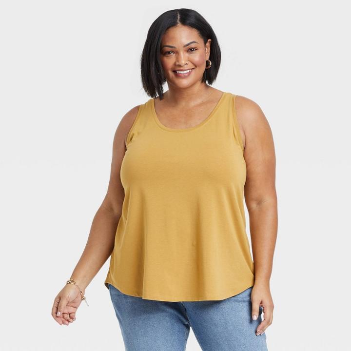 Women's Plus Size Jersey Tank Top - Ava & Viv Gold
