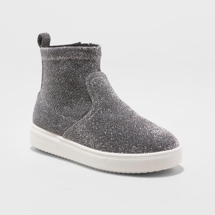 Girls' Annora Sock Top Metallic Sneakers - Cat & Jack