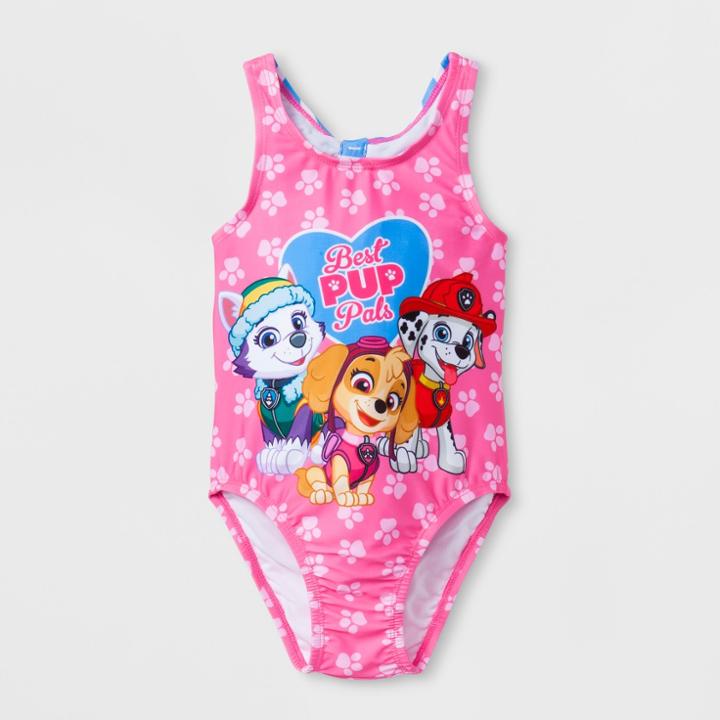 Toddler Girls' Paw Patrol One Piece Swimsuit - Pink