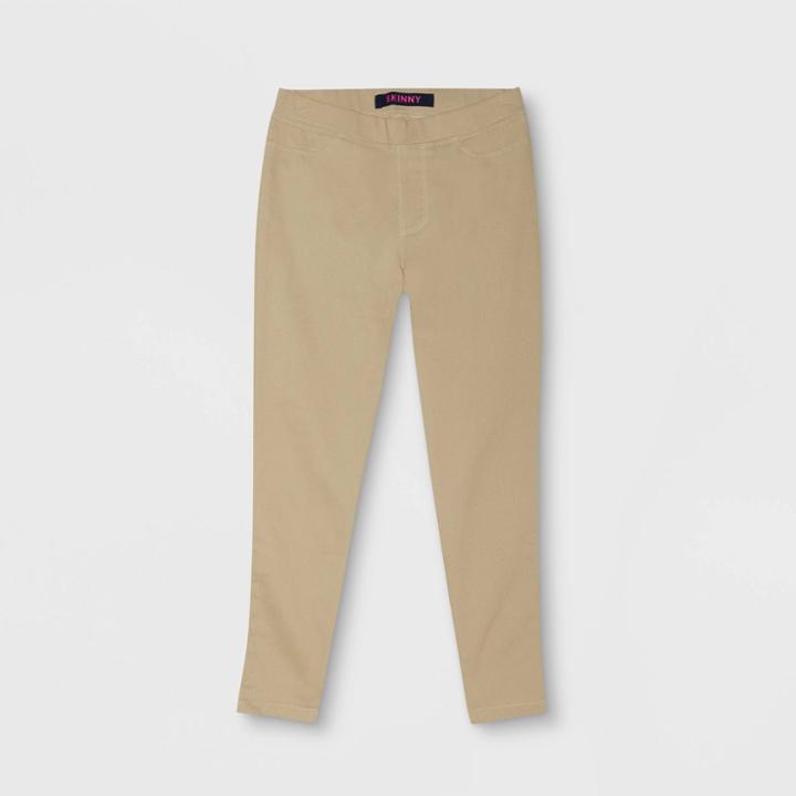French Toast Girls' Skinny Uniform Pull-on Pants - Khaki (green)