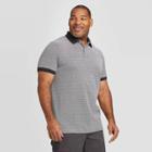 Men's Tall Jacquard Slim Fit Short Sleeve Pique Polo Shirt - Goodfellow & Co Gray