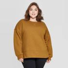 Women's Plus Size Long Sleeve Crewneck Fleece Tunic Pullover Sweatshirt - Universal Thread Yellow X