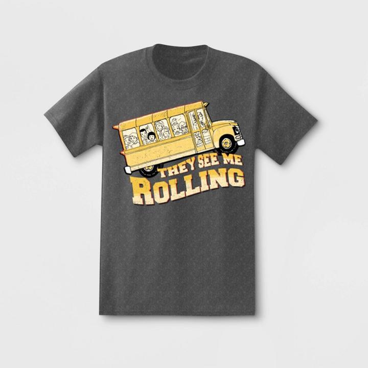Iml Men's The Magic School Bus Short Sleeve Graphic T-shirt Charcoal Heather