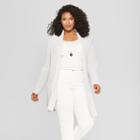 Women's Plus Size Textured Cardigan - Ava & Viv Light Gray Heather
