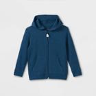 Toddler Boys' Waffle Knit Long Sleeve Zip-up Hooded T-shirt - Cat & Jack Blue