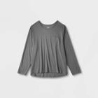 Men's Big & Tall Relaxed Fit Long Sleeve Adaptive Pocket T-shirt - Goodfellow & Co Gray