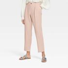 Women's High-rise Pleat Front Straight Leg Ankle Pants - A New Day