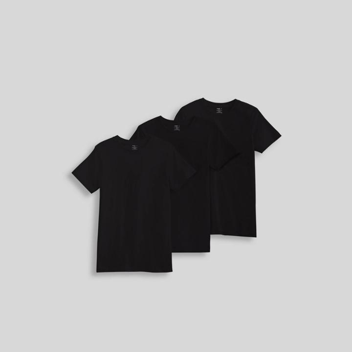 Jockey Generation Boys' 3pk Crew Neck Undershirt - Black