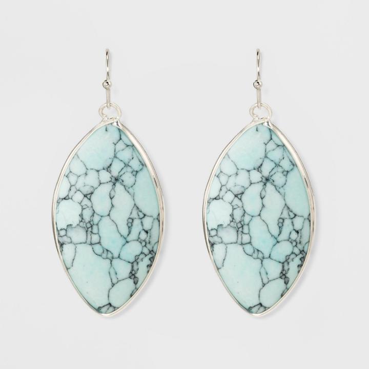 Marquis Shape Stone Drop Earrings - Universal Thread Blue