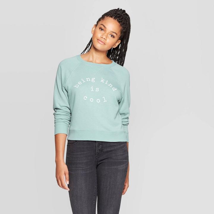 Women's Being Kind Is Cool Long Sleeve Graphic Sweatshirt - Grayson Threads (juniors') - Blue