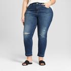 Women's Plus Size Released Hem Straight Jeans - Universal Thread Dark Wash