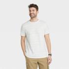 Men's Striped Standard Fit Short Sleeve Crewneck T-shirt - Goodfellow & Co White/stripe