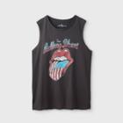 The Rolling Stones Women's Plus Size Rolling Stones American Flag Short Sleeve Graphic Tank Top (juniors') - Black 1x, Women's,