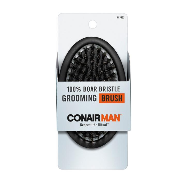 Conair For Men Boar Hand Held Cushion Brush - Black