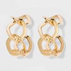 Metal Link Hoop Earrings - A New Day Gold, Gold/grey