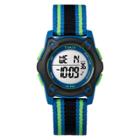 Kid's Timex Digital Watch With Striped Strap - Black Tw7c26000xy, Kids Unisex