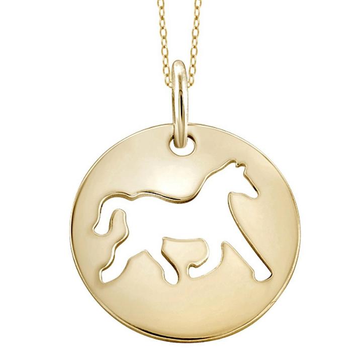 Distributed By Target Women's Sterling Silver Plain Cutout Horse Pendant - Yellow