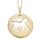 Distributed By Target Women's Sterling Silver Plain Cutout Horse Pendant - Yellow