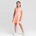 Petitegirls' Short Sleeve Rainbow Dress - Cat & Jack Bright Peach S, Girl's, Size: