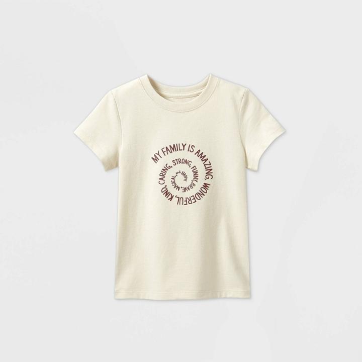 Toddler Boys' Short Sleeve Amazing Family Graphic T-shirt - Cat & Jack Cream