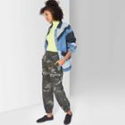 Women's Camo Print High-rise Cargo Pants - Wild Fable Olive L, Size: