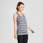 Women's Striped Banded Bottom Tank Top - C9 Champion Black/gray Xxl, Black/gray