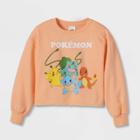 Girls' Pokemon Dreamy Fleece Pullover Sweatshirt - Orange