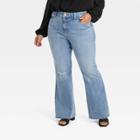 Women's High-rise Flare Jeans - Ava & Viv Medium Wash 16,