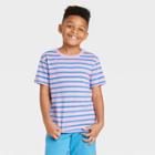 Boys' Short Sleeve Striped T-shirt - Cat & Jack Purple/blue