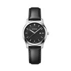 Women's Wenger City Classic - Swiss Made - Black Dial Leather Strap Watch - Black