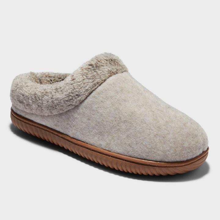 Women's Dluxe By Dearfoams Delilah Scuff Slide Slippers - Taupe