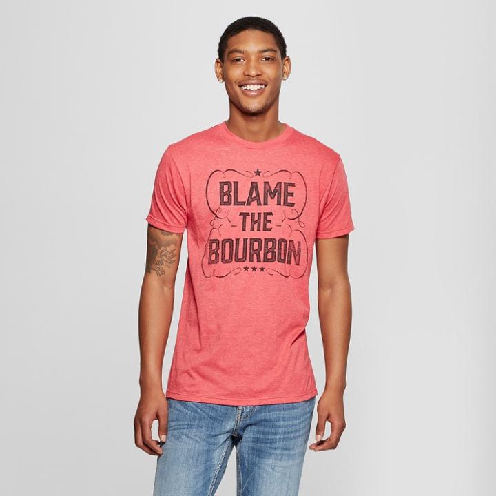 Men's Short Sleeve Blame The Bourbon Graphic T-shirt - Awake Red