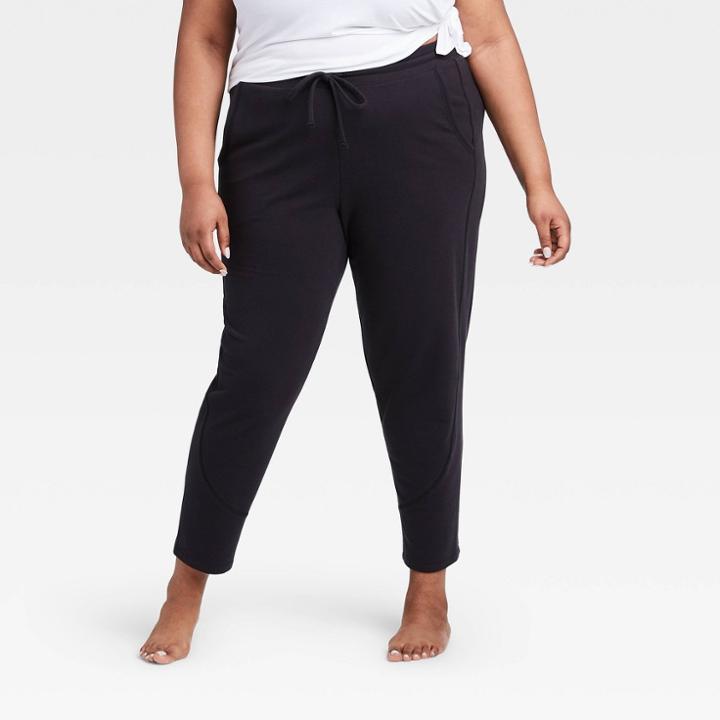 Women's Plus Size French Terry Joggers 27 - All In Motion Black 1x, Women's,