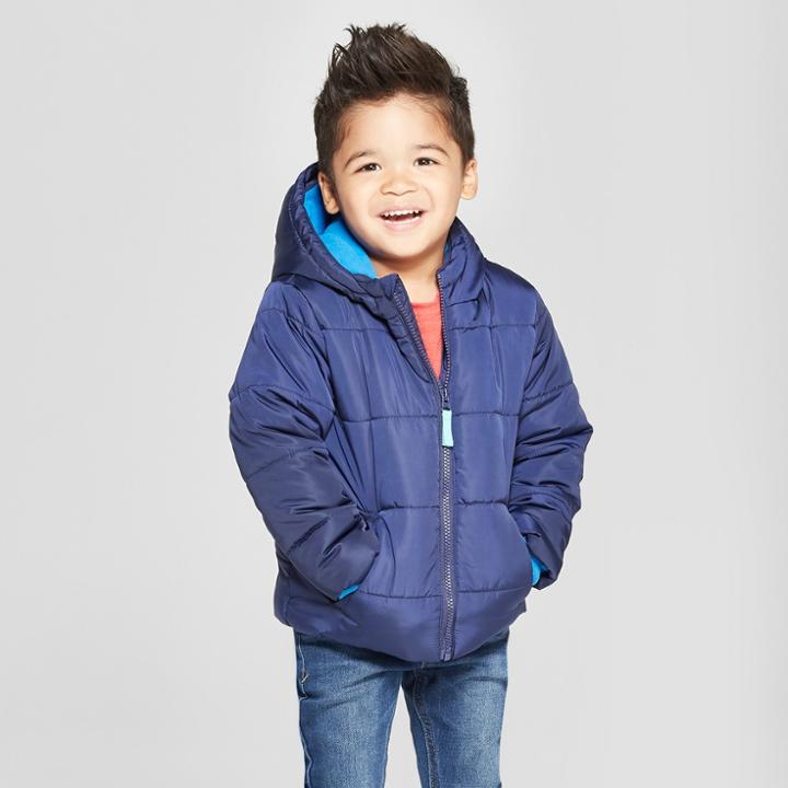 Toddler Boys' Puffer Jacket - Cat & Jack Blue