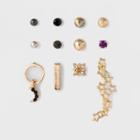 Mix And Match With Star Studs And Open Disc Earring Set 12ct - Wild Fable Gold