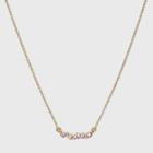 Cubic Zirconia Bar Necklace - A New Day Rosewater Opal/gold