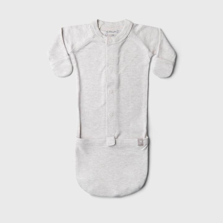 Goumikids Baby Organic Cotton Rayon From Bamboo Storm Nightgown - Gray Newborn