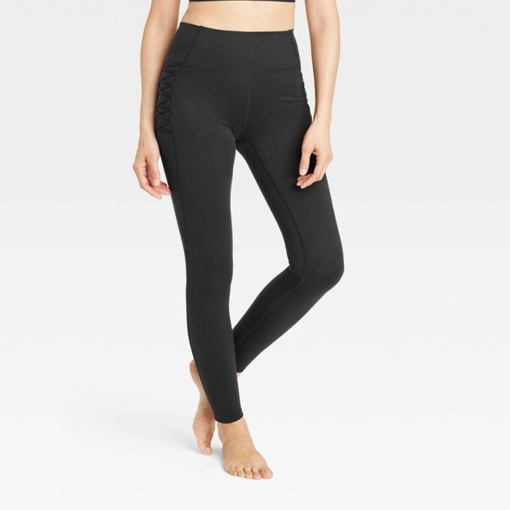 Women's Brushed Sculpt Corded High-rise Leggings - All In Motion Black
