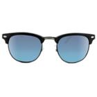 Target Men's Clubmaster Sunglasses With Blue Mirrored Lenses - Black,