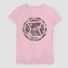 Girls' Marvel Black Widow Floral Short Sleeve T-shirt - Pink