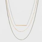 Target Layered With Mixed Chain And Tubular Bar Necklace,