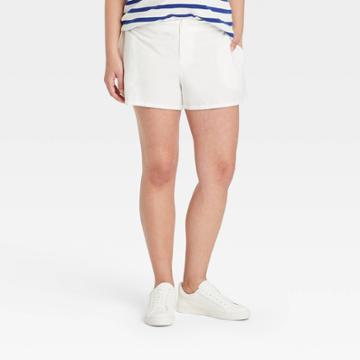 The Nines By Hatch Paperbag Waist Maternity Shorts Cream