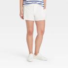 The Nines By Hatch Paperbag Waist Maternity Shorts Cream
