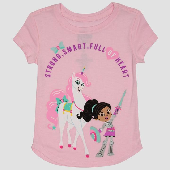 Toddler Girls' Nella The Princess Knight Short Sleeve T-shirt - Pink